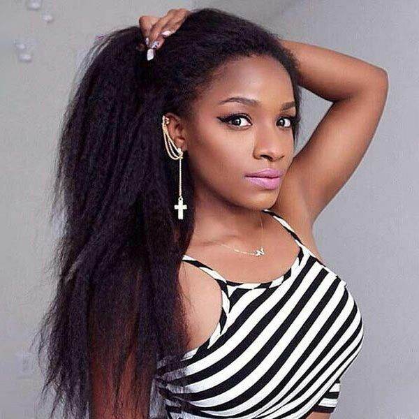 360 HD Lace Kinky Straight Wig – Glueless Brazilian Human Hair for Women - Majesty Wig