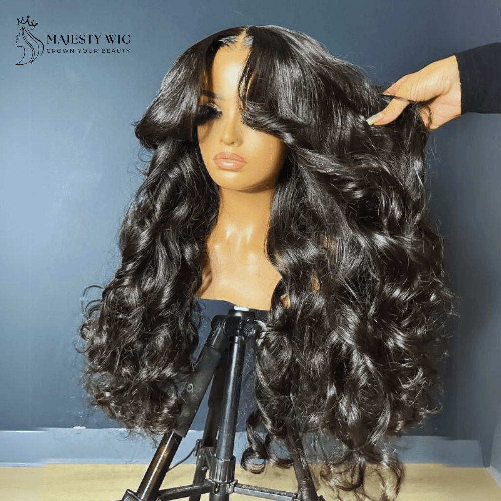 250% Density 13x4 Lace Front Wigs with Curtain Bangs - Majesty Wig - Majesty Wig
