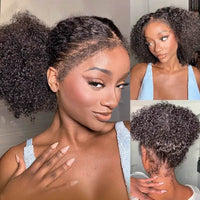 4C Kinky Edges 360 Lace Frontal Wig – Kinky Curly Human Hair, Pre-Plucked & Natural Look - Majesty Wig
