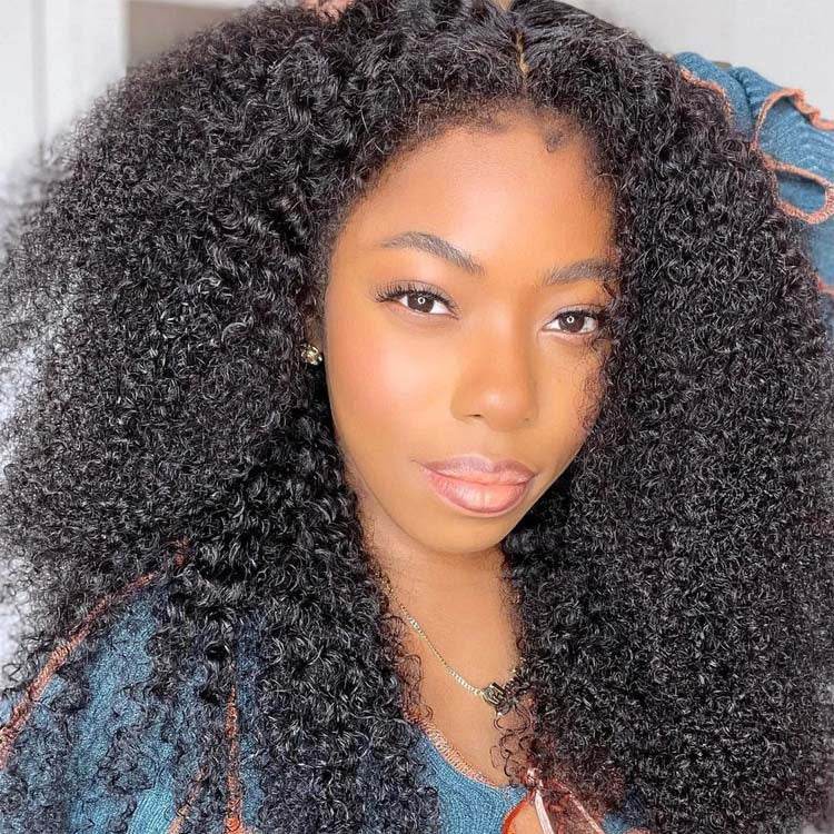 Afro Kinky Curly HD Lace Front Wig – Type 4C Edges, 13x4, 250% Density for Women - Majesty Wig