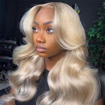 Ash Blonde Body Wave Wig – 100% Human Hair, 180% Density Lace Front for Women - Majesty Wig