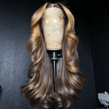 Blonde with Brown Highlights Lace Front Wig – 13x4 Glueless Human Hair Wig with Luxury Layers - Majesty Wig