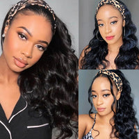 Body Wave Headband Wig – 100% Human Hair, Glueless with Free Stylish Headbands