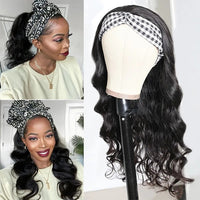 Body Wave Headband Wig – 100% Human Hair, Glueless with Free Stylish Headbands