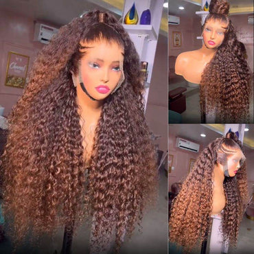 Dark Chocolate Brown Curly Wig – 13x4 Transparent Lace Front, Pre-Plucked Human Hair - Majesty Wig