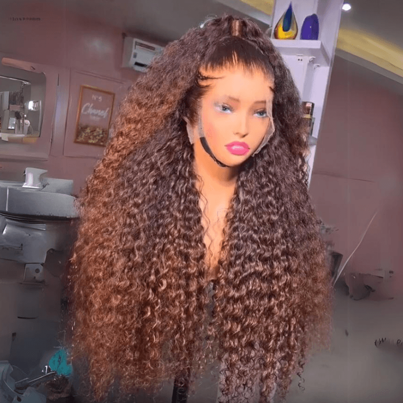 Dark Chocolate Brown Curly Wig – 13x4 Transparent Lace Front, Pre-Plucked Human Hair - Majesty Wig