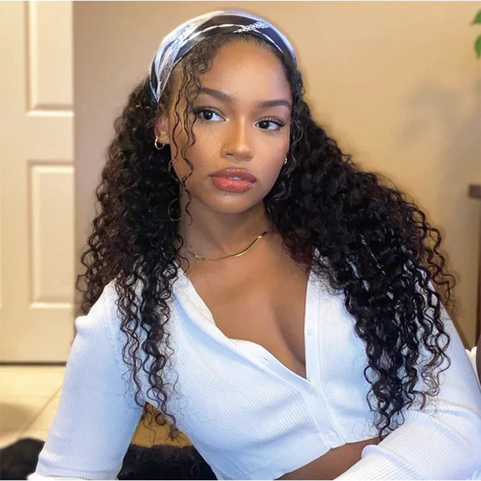 Deep Wave Headband Wig – Glueless Human Hair for Women | Beginner-Friendly & Quick Wear