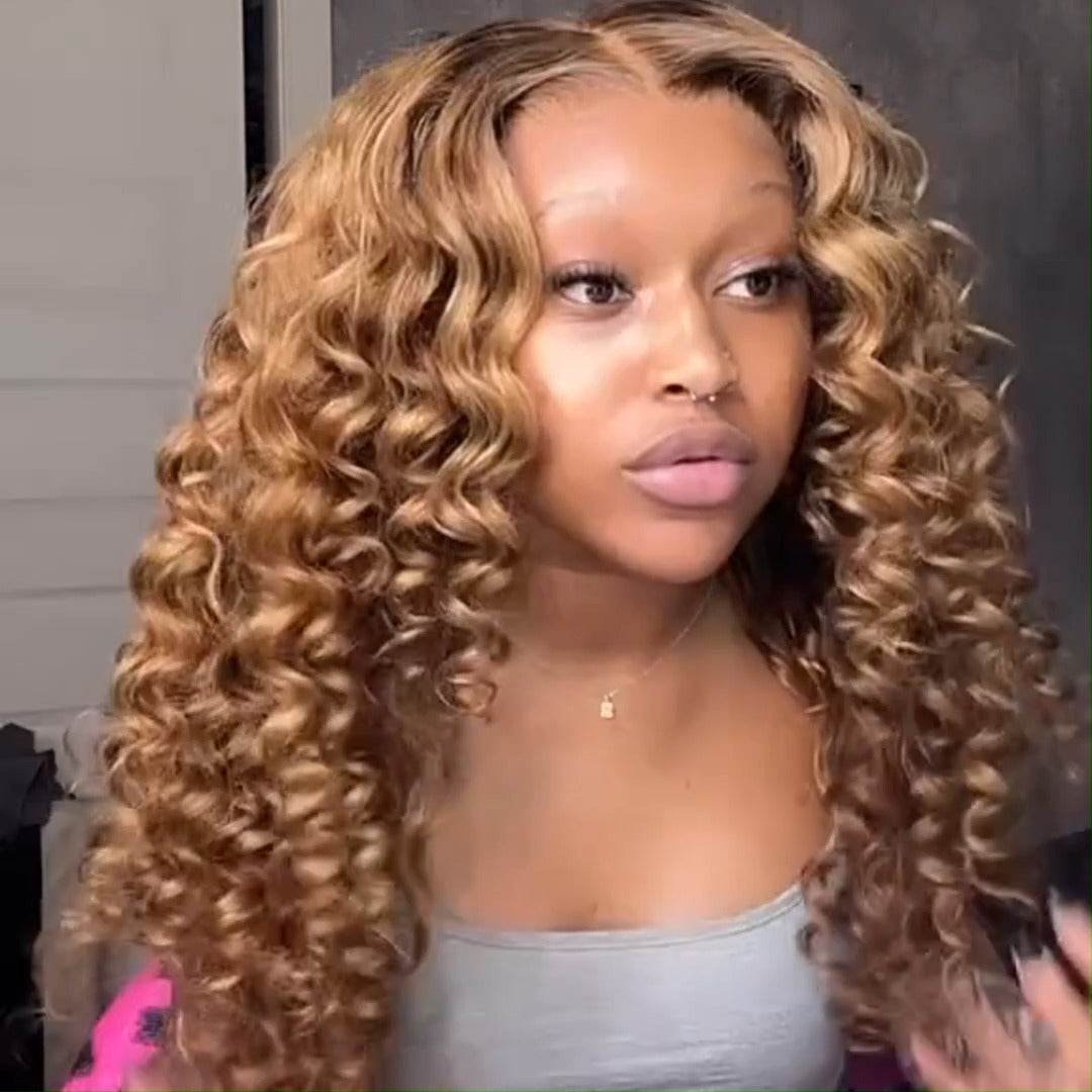 Glueless Bouncy Curly Lace Front Wig – 13x4 Transparent Pre-Plucked Human Hair Wig for Women - Majesty Wig