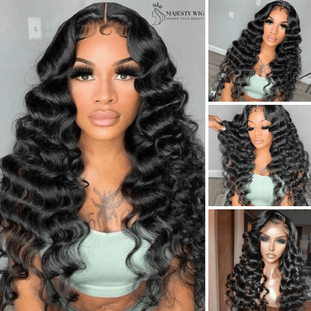 Loose Deep Wave Crimps Curls HD Lace Frontal Wig - Majesty Wig - Majesty Wig