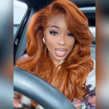 Orange Ginger Body Wave Wig – 13x4 HD Lace Front, 100% Human Hair, Pre-Plucked, 180% Density - Majesty Wig