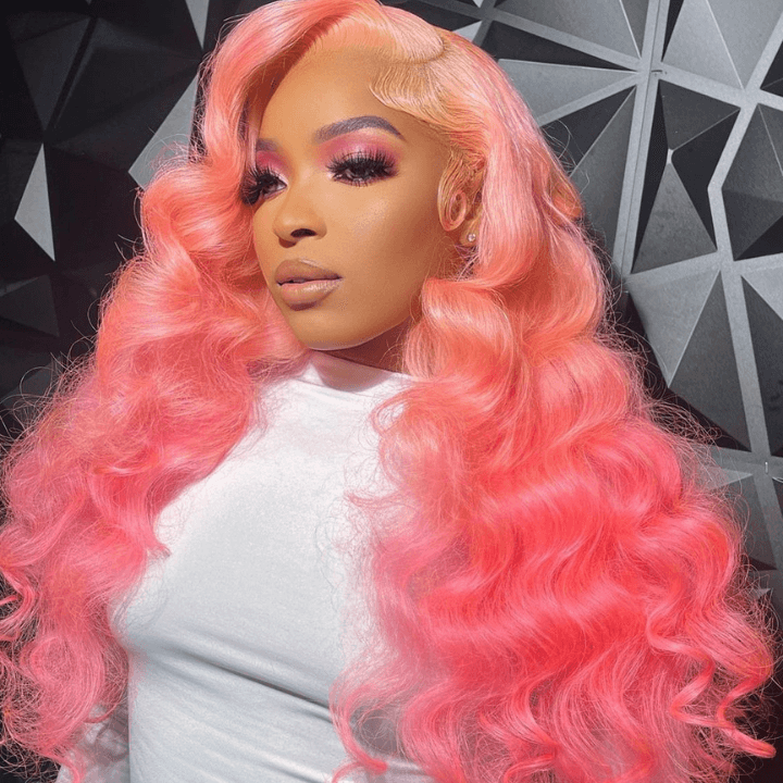 Pink Body Wave Wig – Glueless 13x4/6x4.5 HD Transparent Lace, Pre-Cut Human Hair Wig - Majesty Wig