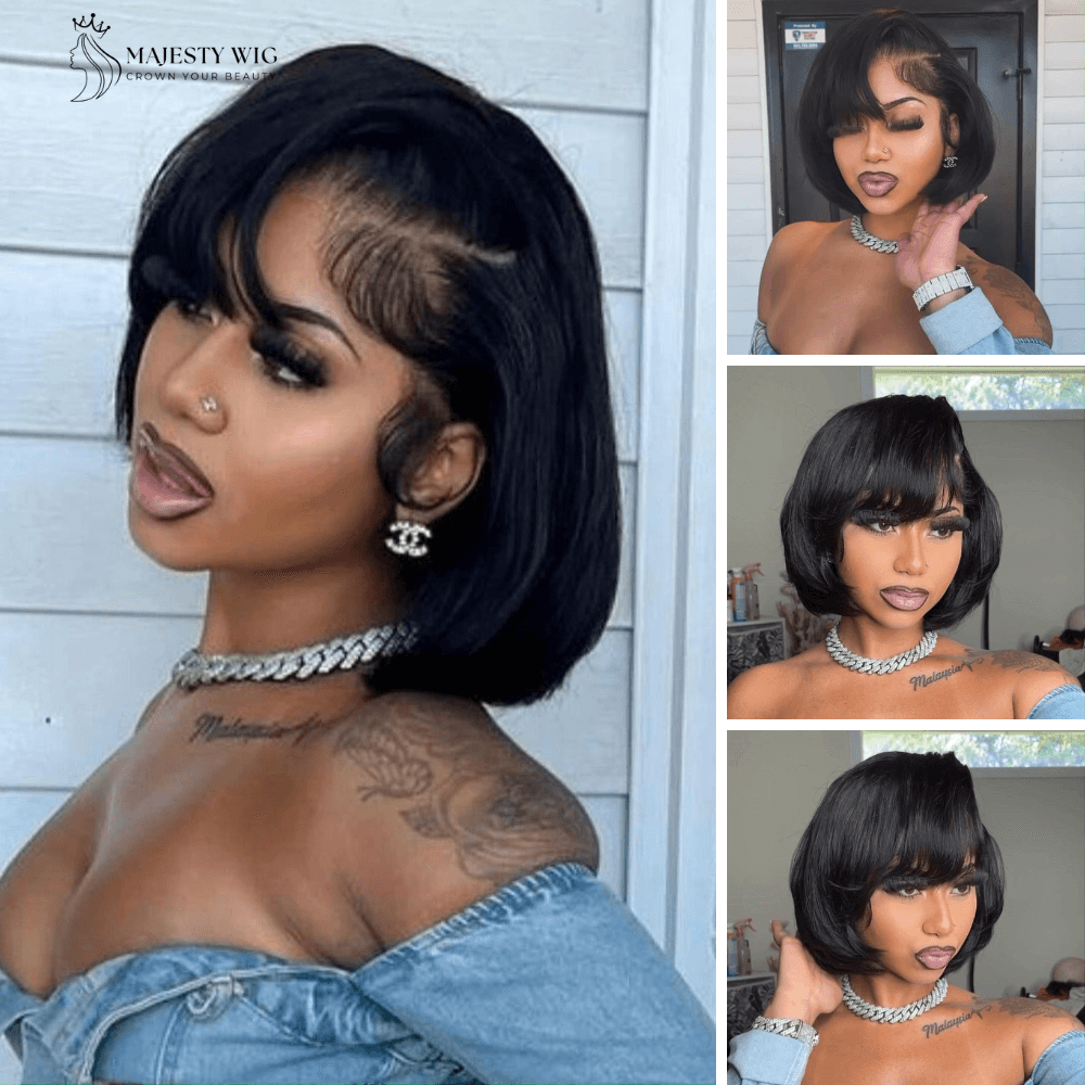 Pixie & Bob Silky Straight Glueless Human Hair Wigs - Majesty Wig - Majesty Wig