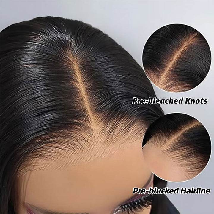 Pre-Bleached 13x6 HD Lace Front Wig – Straight Human Hair, 180% Density, Glueless & Transparent - Majesty Wig