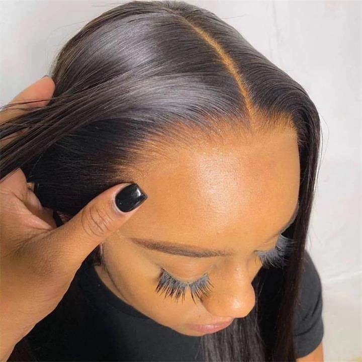 Pre-Bleached 13x6 HD Lace Front Wig – Straight Human Hair, 180% Density, Glueless & Transparent - Majesty Wig