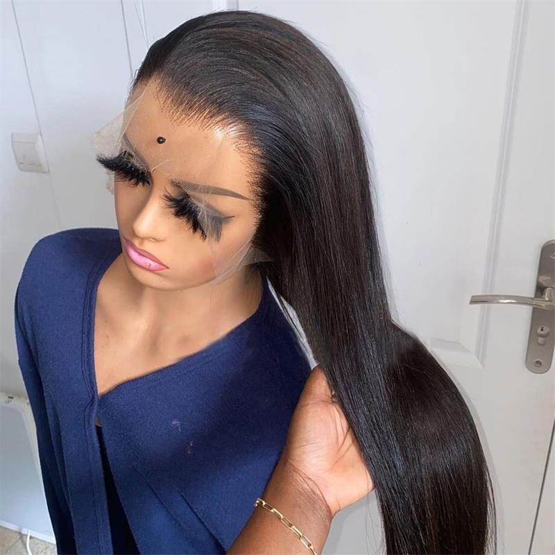 Pre-Bleached 13x6 HD Lace Front Wig – Straight Human Hair, 180% Density, Glueless & Transparent - Majesty Wig