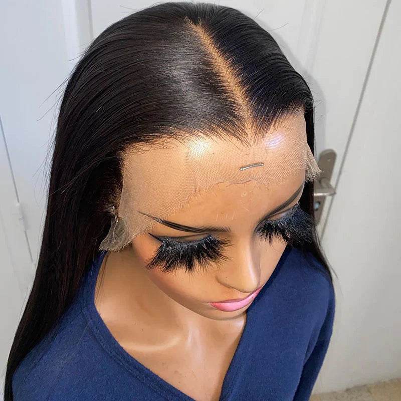 Pre-Bleached 13x6 HD Lace Front Wig – Straight Human Hair, 180% Density, Glueless & Transparent - Majesty Wig