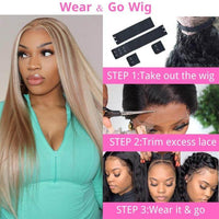 Straight Ash Blonde Balayage Wig – HD Lace Front Human Hair with Highlights - Majesty Wig